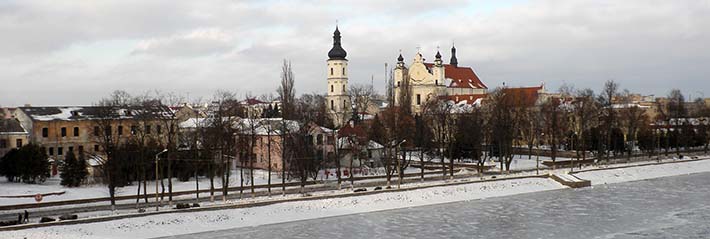 panorama of Pinsk in winter